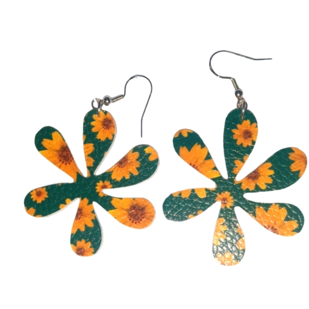 Sunflower, flower shaped earrings